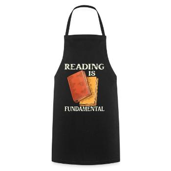 Reading Is Fundamental - Cooking Apron - black - Front - AI Model Male 185 dark (185cm)