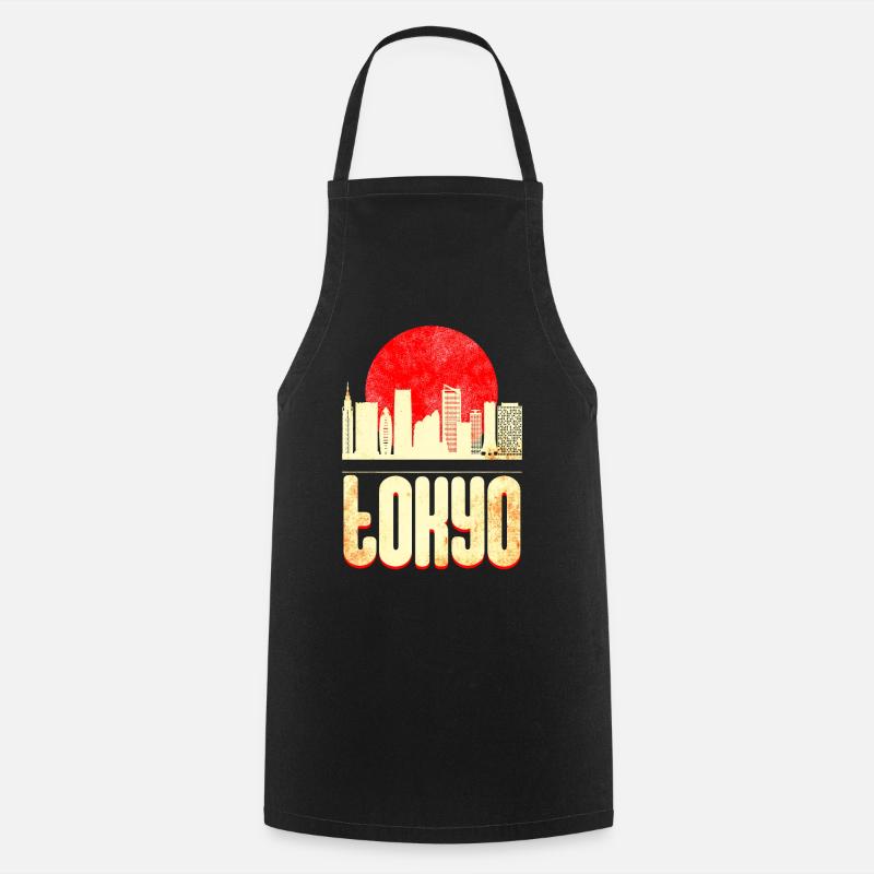 Tokyo Japan Skyline - Cooking Apron - black