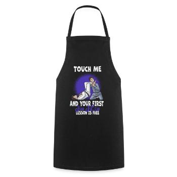 Touch Me And Your First Jiu Jitsu Lesson Is Free - Cooking Apron - black - Front - AI Model Male 185 dark (185cm)