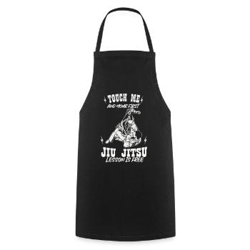 Touch Me And Your First Jiu Jitsu Lesson Is Free - Cooking Apron - black - Front - AI Model Male 185 dark (185cm)