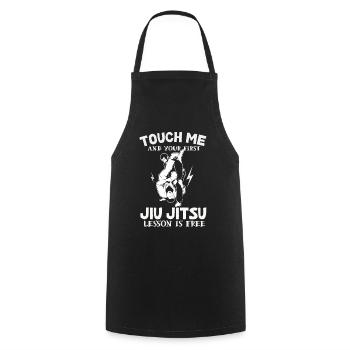 Touch Me And Your First Jiu Jitsu Lesson Is Free - Cooking Apron - black - Front - AI Model Male 185 dark (185cm)