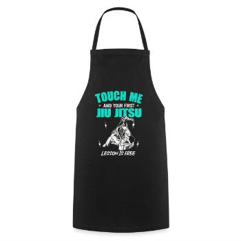 Touch Me And Your First Jiu Jitsu Lesson Is Free - Cooking Apron - black - Front - AI Model Male 185 dark (185cm)