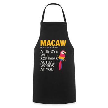 Macaw Parrot Bird Zoo Animal Birdwatcher Pet - Cooking Apron - black - Front - AI Model Male 185 dark (185cm)