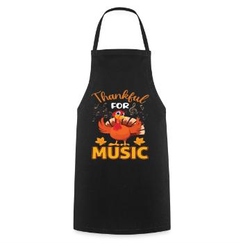 Funny Thanksgiving Thankful Music - Kochschürze - Schwarz - Vorne - AI Model Male 185 dark (185cm)