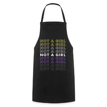 Not A Girl Nonbinary Pride Gift Christmas Present - Kochschürze - Schwarz - Vorne - AI Model Male 185 dark (185cm)
