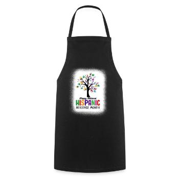 Happy National Hispanic Heritage Month Tree Roots - Cooking Apron - black - Front - AI Model Male 185 dark (185cm)