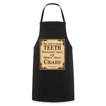 Les citations de cow-boy n’ont pas besoin de dents - Tablier de cuisine - noir - Devant - AI Model Male 185 dark (185cm)