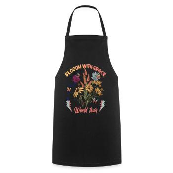 Bloom Where You Are Planted - Cooking Apron - black - Front - AI Model Male 185 dark (185cm)