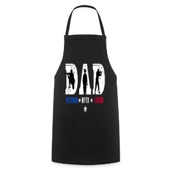 Proud Dad Veteran Myth Legend American Flag - Kochschürze - Schwarz - Vorne - AI Model Male 185 dark (185cm)