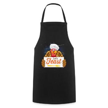 Turkey Thanksgiving Turkey Feast - Cooking Apron - black - Front - AI Model Male 185 dark (185cm)