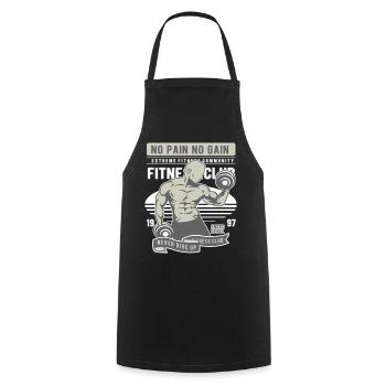 Pas de douleur Pas de gain Gymnase - Tablier de cuisine - noir - Devant - AI Model Male 185 dark (185cm)