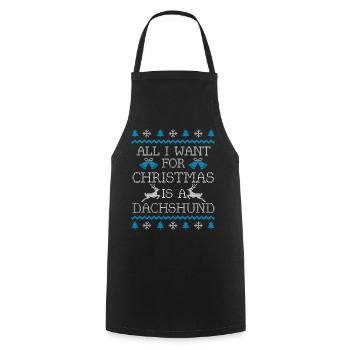 Christmas Dachshund Funny - Kochschürze - Schwarz - Vorne - AI Model Male 185 dark (185cm)