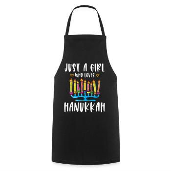 Just A Girl Who Loves Hanukkah Menorah Jewish - Kochschürze - Schwarz - Vorne - AI Model Male 185 dark (185cm)