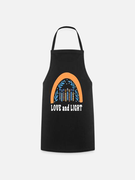 Love And Light Rainbow Hanukkah Jewish Chanukah - Kochschürze - Schwarz