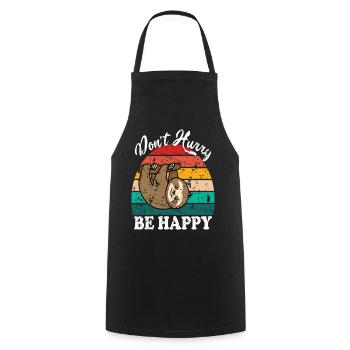 Don't Hurry Be Happy - Cooking Apron - black - Front - AI Model Male 185 dark (185cm)