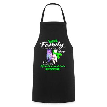 Dans cette famille, personne ne lutte seul Gastroschisis - Tablier de cuisine - noir - Devant - AI Model Male 185 dark (185cm)