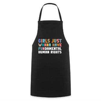 Girls Just Wanna Have Fundamental Human Rights - Kochschürze - Schwarz - Vorne - AI Model Male 185 dark (185cm)