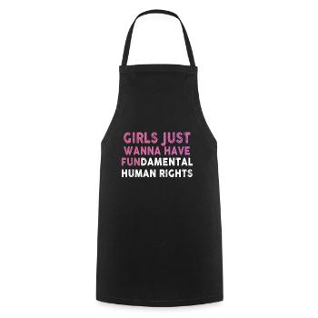 Girls Just Wanna Have Fundamental Human Rights - Cooking Apron - black - Front - AI Model Male 185 dark (185cm)