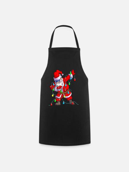 Christmas Lights Dabbing Santa - Kochschürze - Schwarz