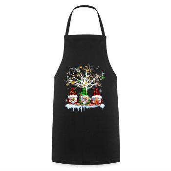 Gnomes Merry Christmas Light Family Gnome Xmas - Cooking Apron - black - Front - AI Model Male 185 dark (185cm)