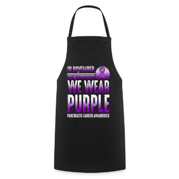 In November We Wear Purple Pancreatic Cancer - Kochschürze - Schwarz - Vorne - AI Model Male 185 dark (185cm)
