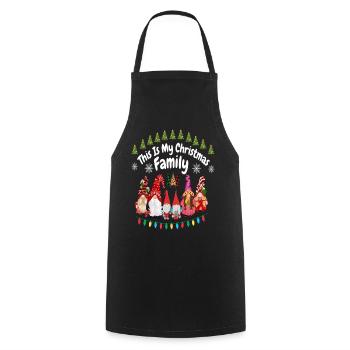Ceci est ma famille de Noël - Tablier de cuisine - noir - Devant - AI Model Male 185 dark (185cm)