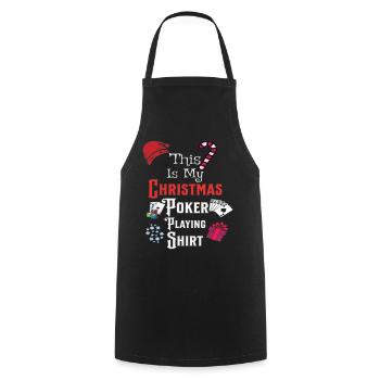 C'est ma chemise de jeu de poker de Noël - Tablier de cuisine - noir - Devant - AI Model Male 185 dark (185cm)