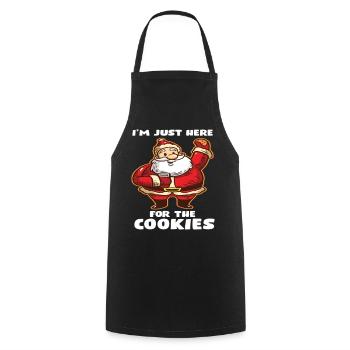 Je suis juste là pour les cookies Funny Cookie - Tablier de cuisine - noir - Devant - AI Model Male 185 dark (185cm)