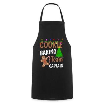 Christmas Cookie Baking Team Captain - Cooking Apron - black - Front - AI Model Male 185 dark (185cm)