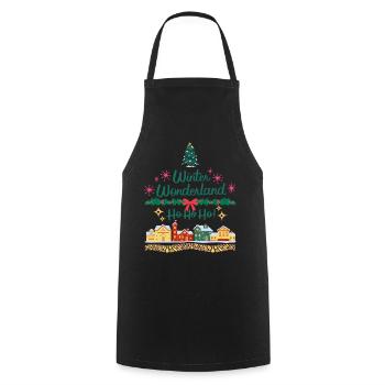 Christmas Ho Ho Ho - Cooking Apron - black - Front - AI Model Male 185 dark (185cm)