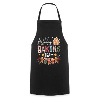 Holiday Baking Team Christmas Gingerbread Family - Cooking Apron - black - Front - AI Model Male 185 dark (185cm)