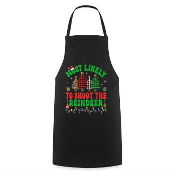 Les plus susceptibles de tirer sur l’arbre de Noël des rennes - Tablier de cuisine - noir - Devant - AI Model Male 185 dark (185cm)