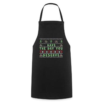 Have The Day You Deserve Vintage Christmas Tree - Cooking Apron - black - Front - AI Model Male 185 dark (185cm)