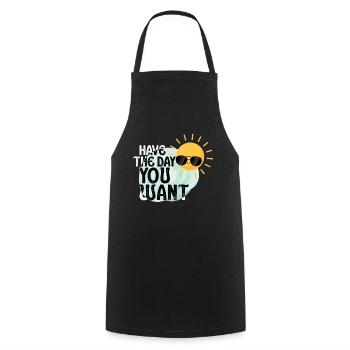 Avoir le jour où vous voulez cool Dire soleil - Tablier de cuisine - noir - Devant - AI Model Male 185 dark (185cm)