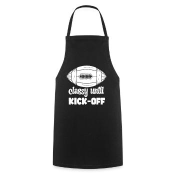 Classy Until Kickoff Game Day American Football - Cooking Apron - black - Front - AI Model Male 185 dark (185cm)