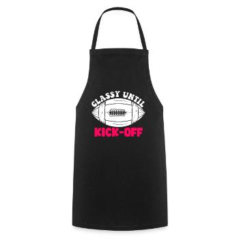 Classy Until Kickoff Game Day American Football - Cooking Apron - black - Front - AI Model Male 185 dark (185cm)