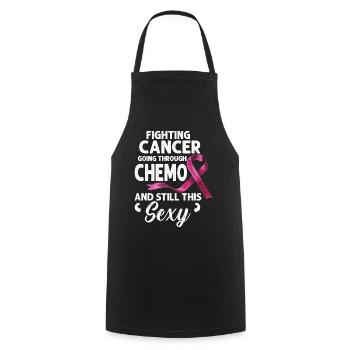 Krebs Kämpfer Inspirierendes Zitat Männer Frauen Chemo - Kochschürze - Schwarz - Vorne - AI Model Male 185 dark (185cm)