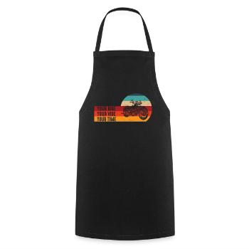 Your Ride Your Vibe Your Time - Cooking Apron - black - Front - AI Model Male 185 dark (185cm)