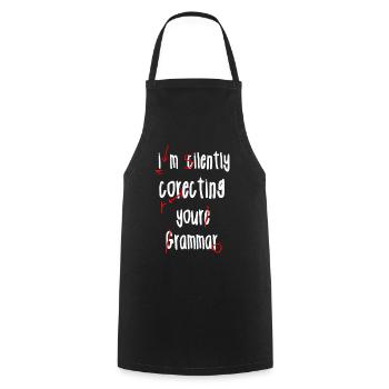 I'm Silently Correcting Your Grammar - Cooking Apron - black - Front - AI Model Male 185 dark (185cm)
