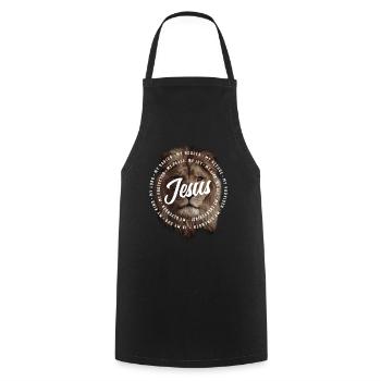 Jesus Is My God King My Lord My Savior Brown Lion - Cooking Apron - black - Front - AI Model Male 185 dark (185cm)