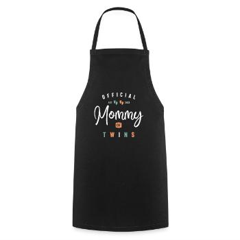 Womens Mommy of Twins New Mom To Be Expecting 2023 - Cooking Apron - black - Front - AI Model Male 185 dark (185cm)