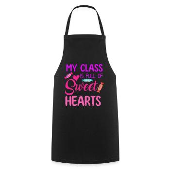 My Class Is Full Of Sweethearts - Cooking Apron - black - Front - AI Model Male 185 dark (185cm)