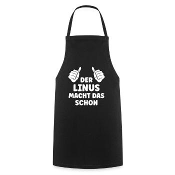 Linus Lustiger Spruch Vorname Name Linus - Kochschürze - Schwarz - Vorne - AI Model Male 185 dark (185cm)