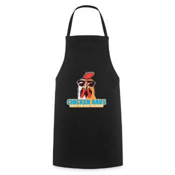 Poulet Papa Poulet Père de poulet - Tablier de cuisine - noir - Devant - AI Model Male 185 dark (185cm)