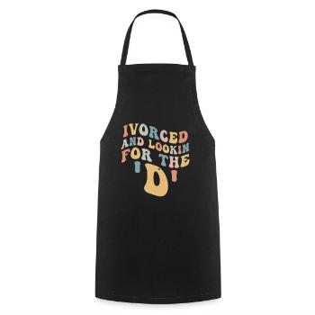 Ivorcé et à la recherche du t-shirt divorcé D - Tablier de cuisine - noir - Devant - AI Model Male 185 dark (185cm)