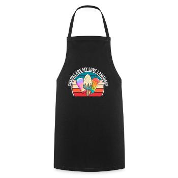 Les collations sont mon langage d’amour - Tablier de cuisine - noir - Devant - AI Model Male 185 dark (185cm)