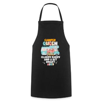 Camper Queen Classy Sassy And A Bit Smart Assy - Cooking Apron - black - Front - AI Model Male 185 dark (185cm)