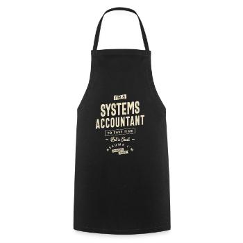 Systems Accountant Job Title Profession - Cooking Apron - black - Front - AI Model Male 185 dark (185cm)