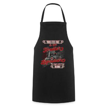 Routier légendaire cadeau chauffeur poids lourd - Tablier de cuisine - noir - Devant - AI Model Male 185 dark (185cm)