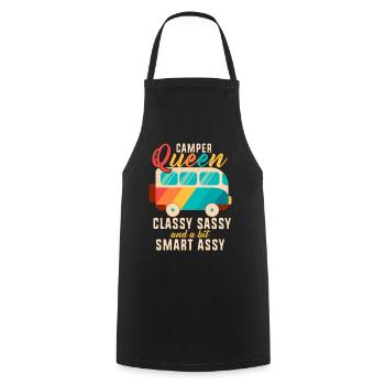 Camper Queen Classy Sassy And A Bit Smart Assy - Cooking Apron - black - Front - AI Model Male 185 dark (185cm)